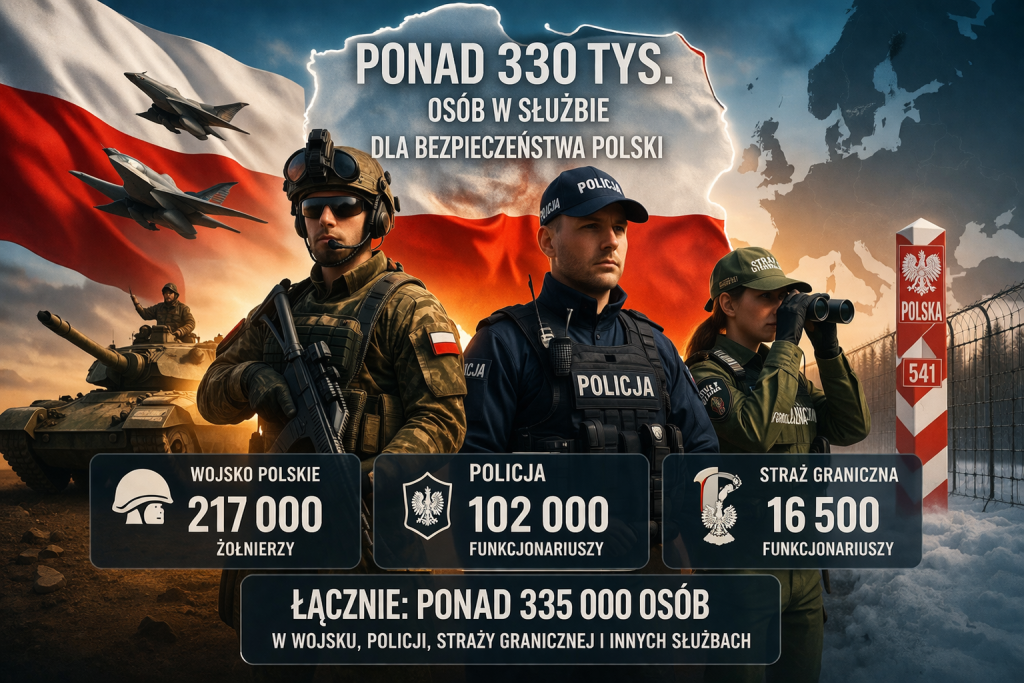 Ponad 330 tysięcy osób w służbie dla bezpieczeństwa Polski